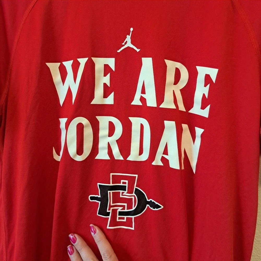 Jordan San Diego State Aztecs SDSU We Are Jordan Dri-FIT Red Shirt Mens Large
